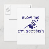 Blow me i'm Scottish Postkarte (Vorne/Hinten)