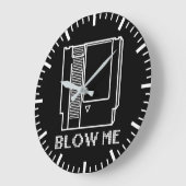 Blow Me - Video Game Cartridge - Funny Gaming Große Wanduhr (Winkel)