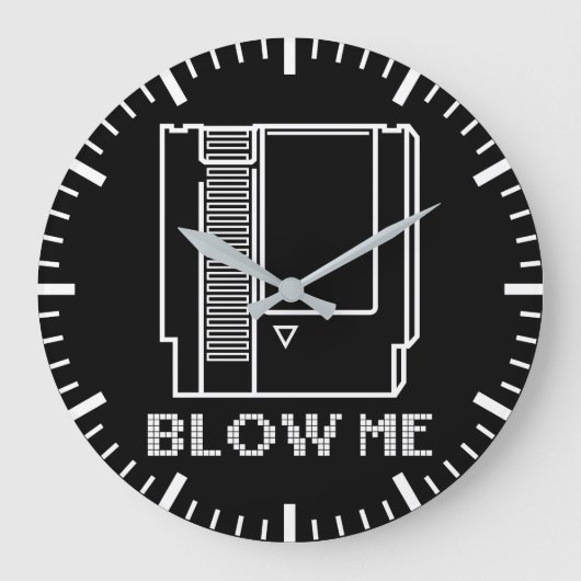 Blow Me - Video Game Cartridge - Funny Gaming Große Wanduhr (Vorderseite)