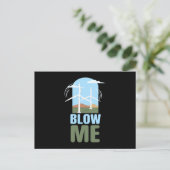 Blow me Wind Power Wind Energy Postkarte (Stehend Vorderseite)