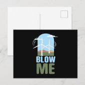 Blow me Wind Power Wind Energy Postkarte (Vorne/Hinten)