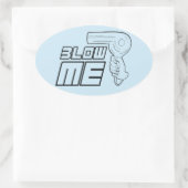 BLOW MICH OVALER AUFKLEBER (Tasche)
