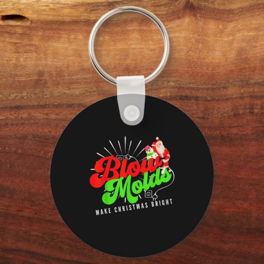 Blow Molds Make Christmas Bright Groovy  Schlüsselanhänger (Vorderseite)