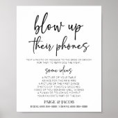 Blow Up Their Phones Wedding Photo Activity Sign Poster (Vorne)