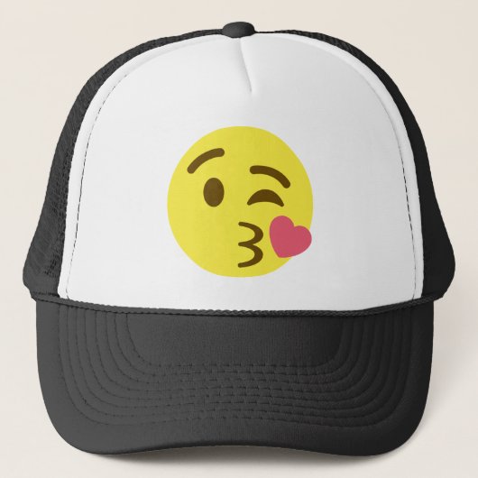 Blowa Kiss Emoji Trucker Hat Truckerkappe (Vorderseite)