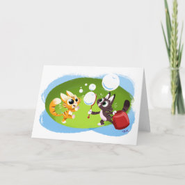 BLOWING BUBBLES CATS (innen leer) von Jeff Willis Karte