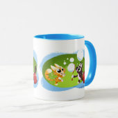 BLOWING BUBBLES CATS VON Jeff Willis Art Tasse (VorderseiteRechts)