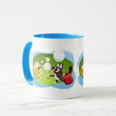 BLOWING BUBBLES CATS VON Jeff Willis Art Tasse (Vorderseite Links)