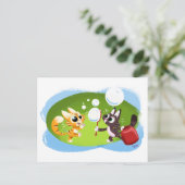 BLOWING BUBBLES CATS VON Jeff Willis Postkarte (Stehend Vorderseite)