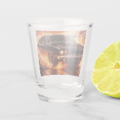 Blown Muscle Car Burnout Supercharged Firestorm Schnapsglas (Rückseite)