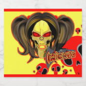 Blox3dnyc.com Design einer Wiki-Dame.Rot/Gelb Alkoholflaschenetikett (Einzelnes Label)