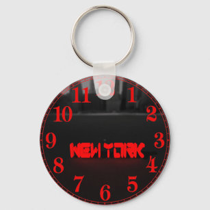 Blox3dnyc.com New York Hudson river. Large Clock Schlüsselanhänger