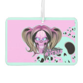 Blox3dnyc.com Wicked lady design. Rosa/Cyan. Autolufterfrischer (Rückseite)