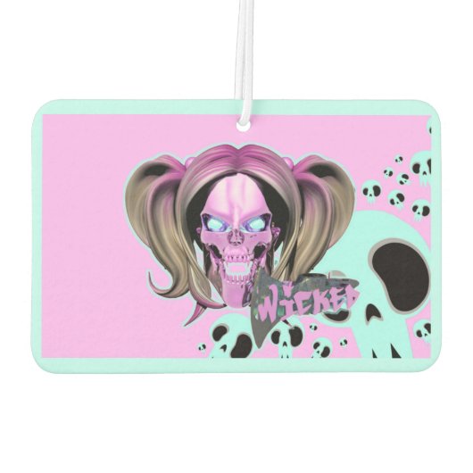 Blox3dnyc.com Wicked lady design. Rosa/Cyan. Autolufterfrischer (Rückseite)