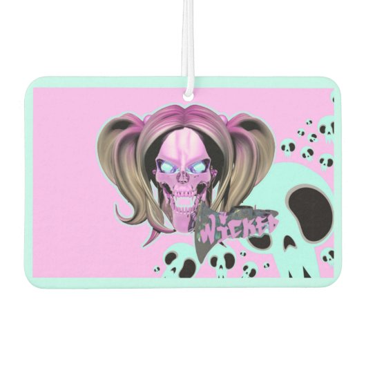 Blox3dnyc.com Wicked lady design. Rosa/Cyan. Autolufterfrischer (Vorderseite)