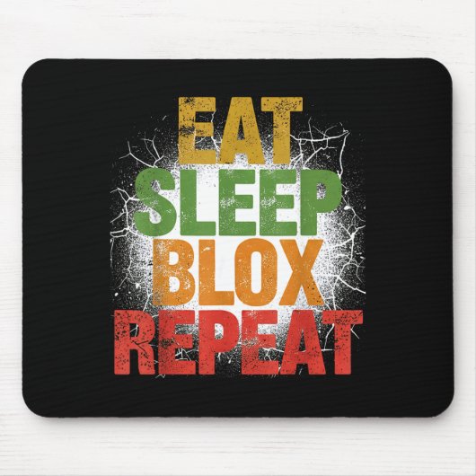 Blox Gaming _ Eat Sleep Blox Repeat _ Kids Gaming  Mousepad (Vorne)