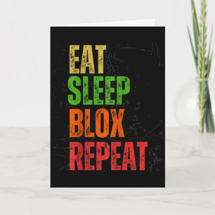 Blox Gaming T-Shirt, Eat Sleep Blox Repeat, Kinder Karte