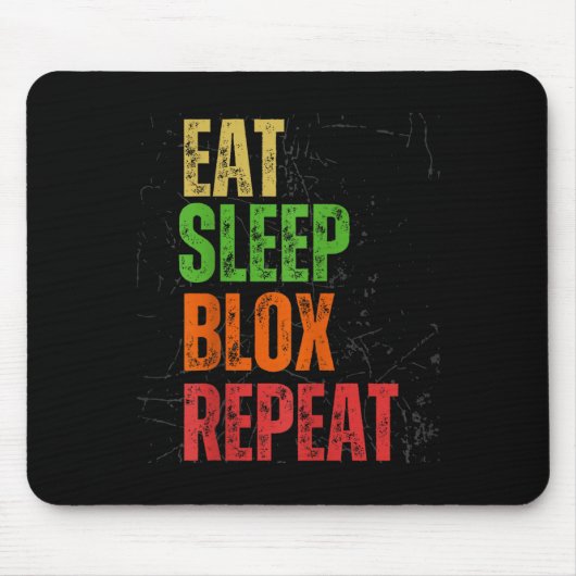 Blox Gaming Tee, Eat Sleep Blox Repeat, Kids Gamin Mousepad (Vorne)