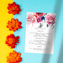 Blright Bloom Blossom Wedding Detail Card RSVP Karte