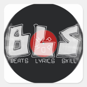 BLS schlägt Songtexte Fähigkeit HIP HOP Quadratischer Aufkleber