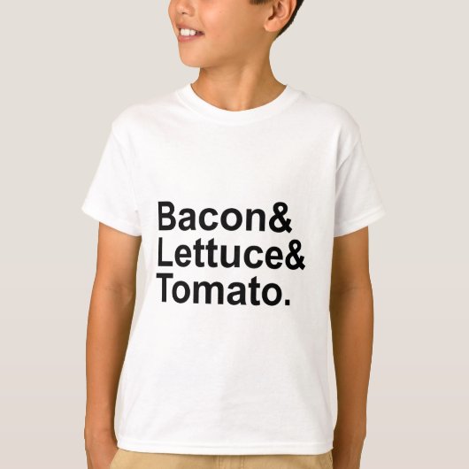 BLT Speck Salat Tomate Liste Zeichenfolge T-Shirt (Vorderseite)