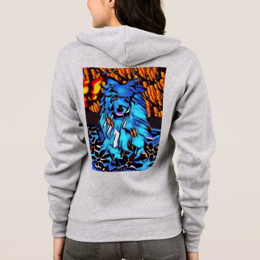 BLU GENES dog lapphund BACK/FRONT ART Hoodie (Rückseite)