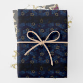 Blu, Gray, Gold Star von David Wrapping Paper Geschenkpapier Set (Beispiel)