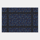 Blu, Gray, Gold Star von David Wrapping Paper Geschenkpapier Set (Vorderseite)