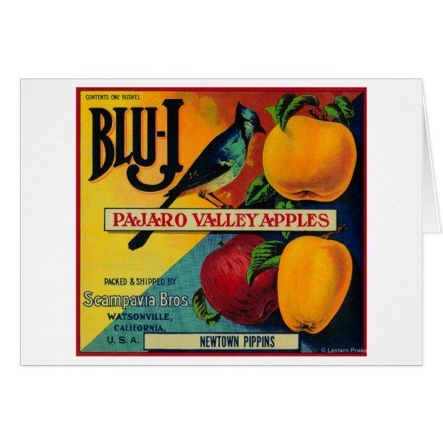 Blu-J Apple Crate LabelWatsonville, CA (Vorderseite (Horizontal))