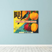 Blu-J Apple Crate LabelWatsonville, CA Leinwanddruck (Insitu (Holzboden))