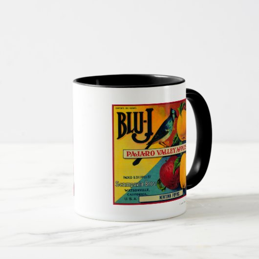 Blu-J Apple Crate LabelWatsonville, CA Tasse (VorderseiteRechts)