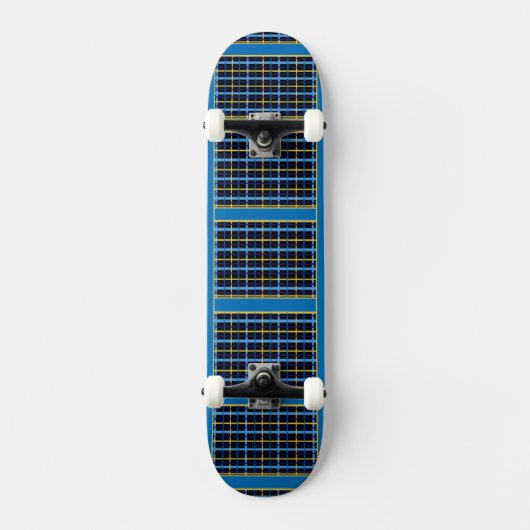 Blu Kariert Skateboard (Vorderseite)