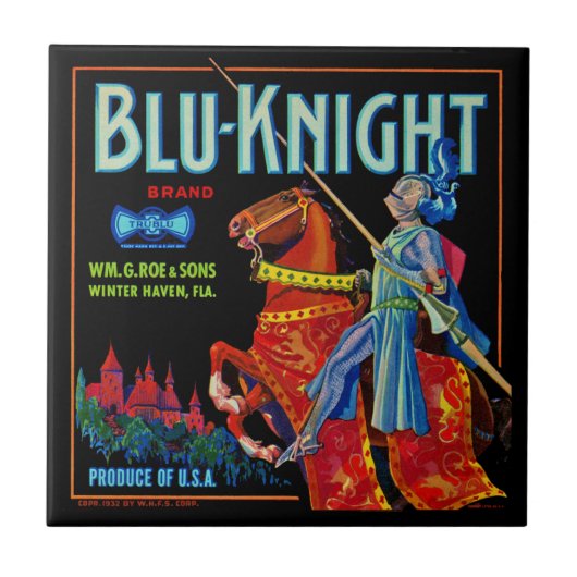 Blu Knight Frucht Etikett Fliese (Vorderseite)