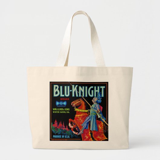 Blu Knight Fruchtetikett Jumbo Stoffbeutel (Vorne)