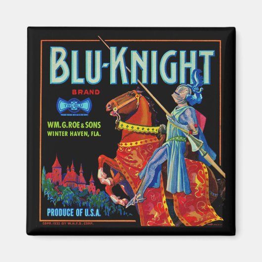 Blu Knight Fruchtlabel Magnet (Vorne)