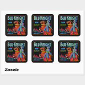 Blu Knight Fruchtlabel Quadratischer Aufkleber (Blatt)