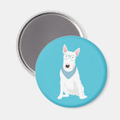 Blu The Bull Terrier Magnet (Vorderseite/Rückseite)