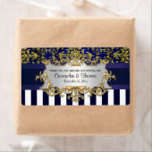 Blu-Whisky Streifen, Blu-Gld-Damask H Weinflaschen (Insitu)