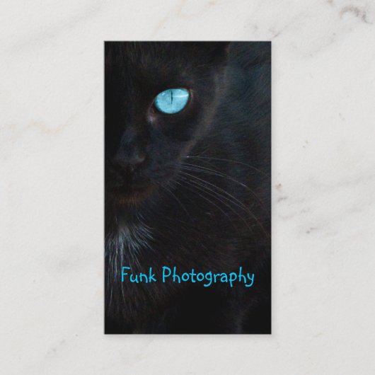 BLUB blaue mit Augen schwarze Katze Visitenkarte (Vorderseite)