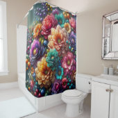 "Blubble Blooms: Vibrant Floral" Duschvorhang (Beispiel)