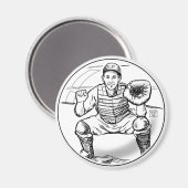 Blubble Dreams Baseball Player Magnet (Vorderseite/Rückseite)