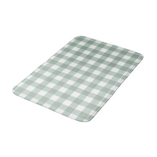 Blubble Frogs Gingham - Salbei laurel grün kariert Badematte
