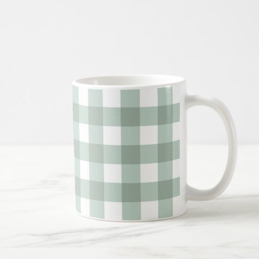 Blubble Frogs Gingham - Salbei laurel grün kariert Kaffeetasse (Rechts)