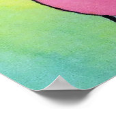 Blubble Gum Cat in Green Original Art Poster (Ecke)