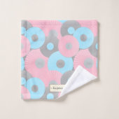 Blubble Gum Circle Origami Pastel Muster Badhandtuch Set (Waschlappen)