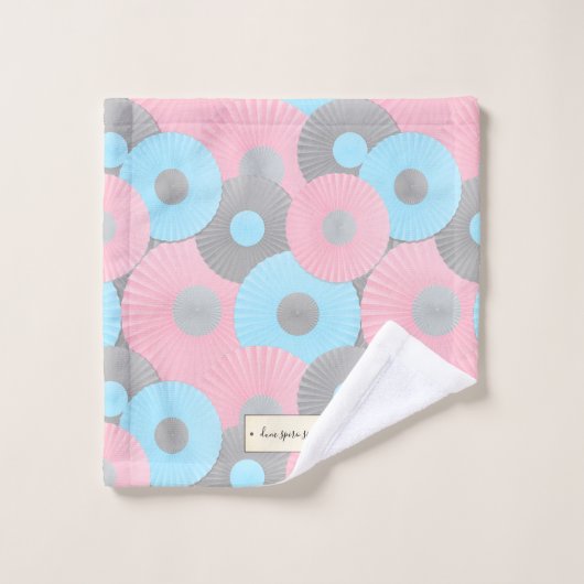 Blubble Gum Circle Origami Pastel Muster Badhandtuch Set (Waschlappen)