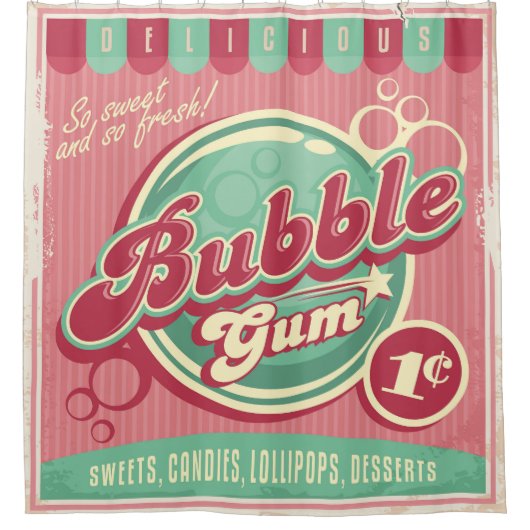 Blubble Gum Duschvorhang (Vorderseite)