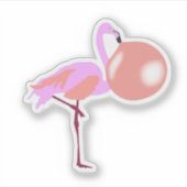 Blubble Gum Flamingo Blasen Blase Aufkleber (Vorderseite)