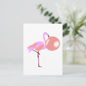 Blubble Gum Flamingo Blasen Blase Postkarte (Stehend Vorderseite)