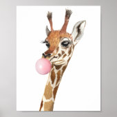 Blubble Gum Niedlich Giraffe Kinderzimmer Kind Poster (Vorne)